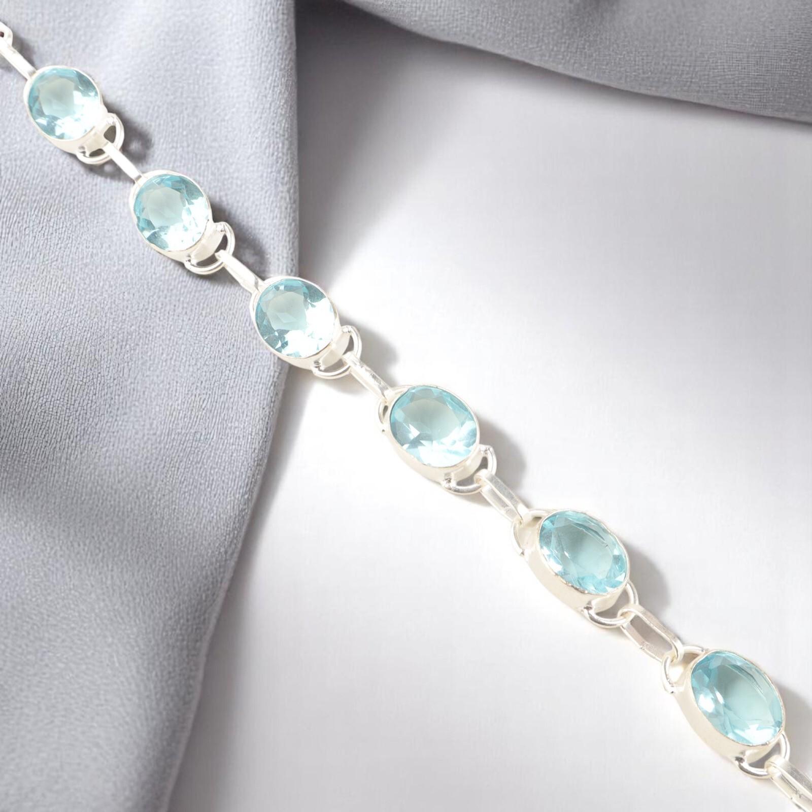 Небесно-голубой топаз драгоценный камень 925 стерлинговое серебро ювелирные изделия ручной работы браслет 8 для подарка RB-10-12
Небесно-голубой топаз драгоценный камень 925 стерлинговое серебро ювелирные изделия ручной работы браслет 8 для подарка RB-10-12