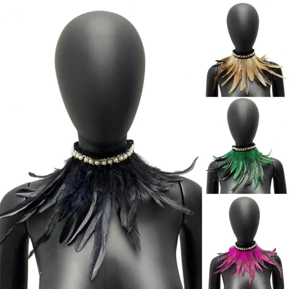 Lace-up Faux Pearl Decor Adjustable Faux Feather Collar New Costume Accessories Cosplay чорний
Lace-up Faux Pearl Decor Adjustable Faux Feather Collar New Costume Accessories Cosplay чорний