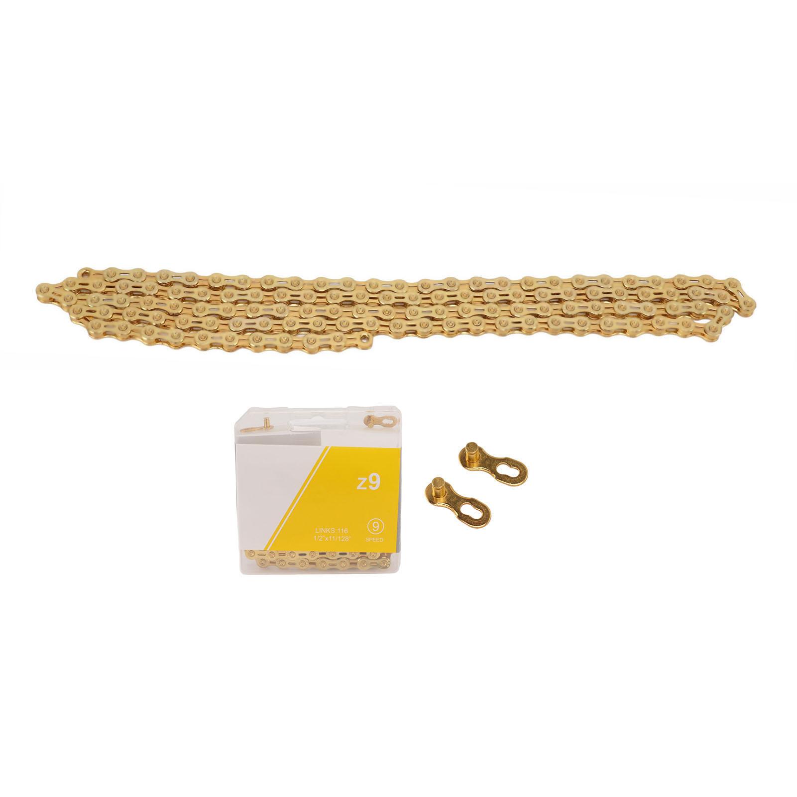 9 Speed Bike Chain Half Hollow Lightweight Bicycle Chain for Road Bike Mountain Bike Gold
9 Speed Bike Chain Half Hollow Lightweight Bicycle Chain for Road Bike Mountain Bike Gold