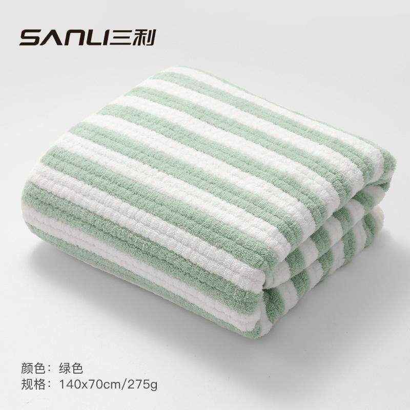 Полотенце Коралловый флис полосатый кукурузные зерна обернутое банное полотенце Цветная полоса ананасовая сетка большое взрослое пляжное полотенце 70*140 зелёный