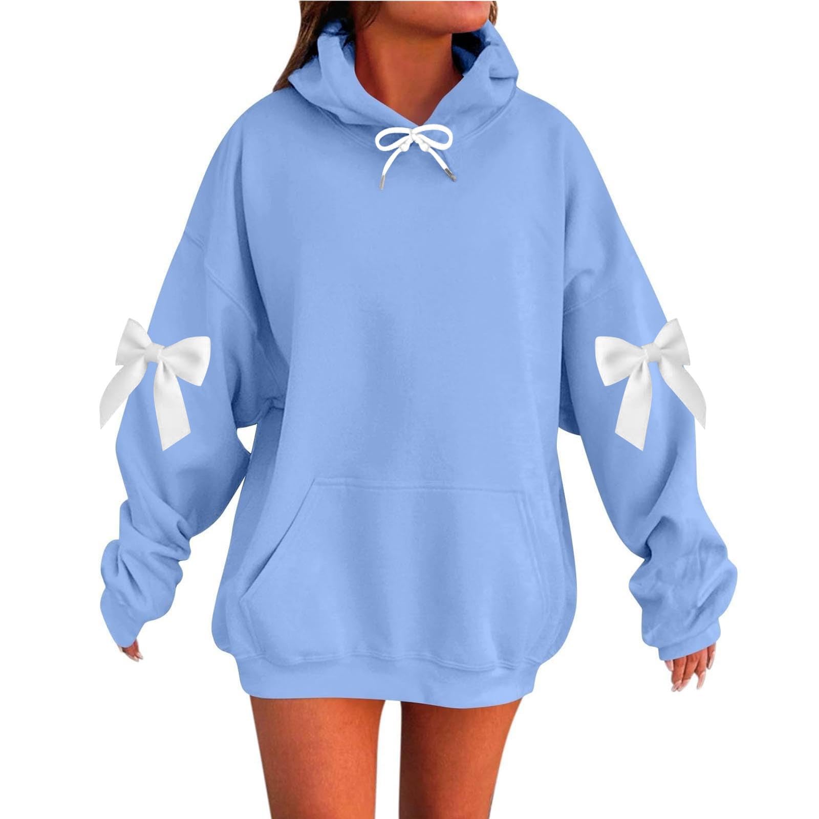 Women s Color Bow Long Sleeved Loose Fitting Headband With Rope Hooded Sweatshirt Top S
Women s Color Bow Long Sleeved Loose Fitting Headband With Rope Hooded Sweatshirt Top S