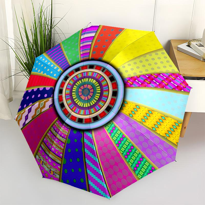 1pc Colorful Wheel Automatic Folding Umbrella - Portable Collapsible Design, 8-Rib Iron Frame, Durable Fabric yy251125193
1pc Colorful Wheel Automatic Folding Umbrella - Portable Collapsible Design, 8-Rib Iron Frame, Durable Fabric yy251125193