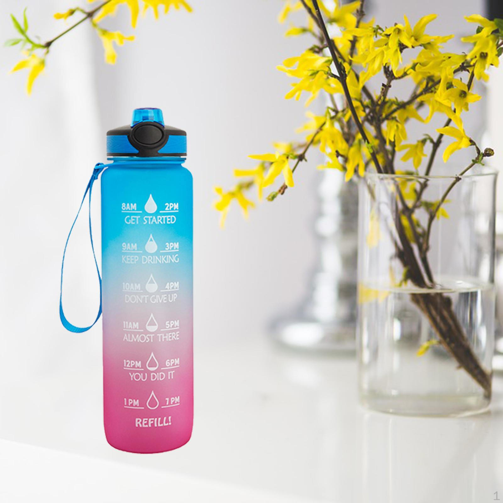 0.26 Gallon Drinking Water Bottle with Motivational Time Marker for Hiking, Cycling, Biking, Blue Pink
0.26 Gallon Drinking Water Bottle with Motivational Time Marker for Hiking, Cycling, Biking, Blue Pink