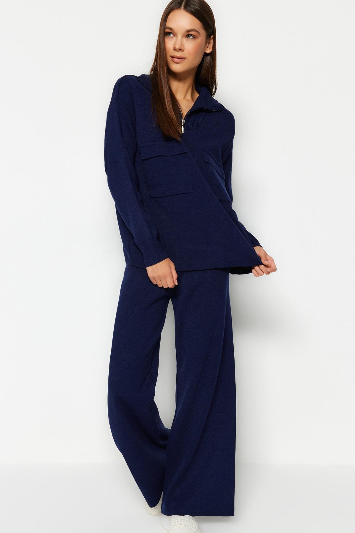Women s Bottom-Top Set Fashion New Season Navy Blue Wide Fit Knitwear Bottom-Top Set S rackley кольору
Women s Bottom-Top Set Fashion New Season Navy Blue Wide Fit Knitwear Bottom-Top Set S rackley кольору