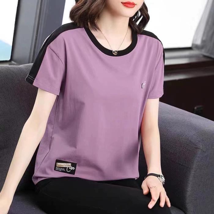 Middle-aged Mother s Temperament Summer New Short-sleeved T-shirt for Women s Loose Large-sleeved Top Casual Sports T-shirt 5XL фіолетовий
Middle-aged Mother s Temperament Summer New Short-sleeved T-shirt for Women s Loose Large-sleeved Top Casual Sports T-shirt 5XL фіолетовий