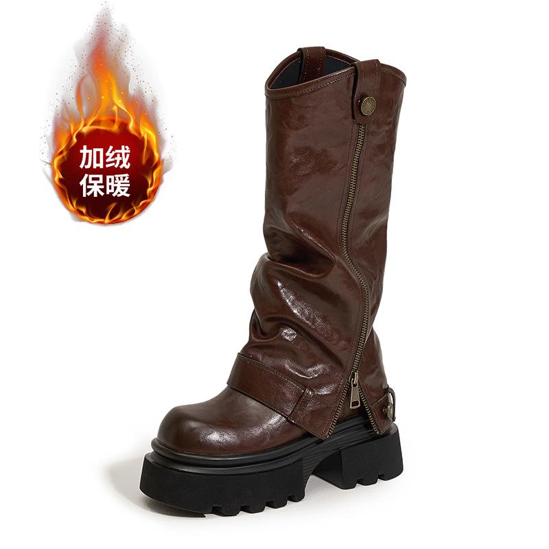 Женские рыцарские ботинки на толстой подошве, новинка осени и зимы 2025 года, женские ботинки с внутренним увеличением высоты, на толстом каблуке, ботинки-чулки, длинный голенище для брюк 39
Женские рыцарские ботинки на толстой подошве, новинка осени и зимы 2025 года, женские ботинки с внутренним увеличением высоты, на толстом каблуке, ботинки-чулки, длинный голенище для брюк 39