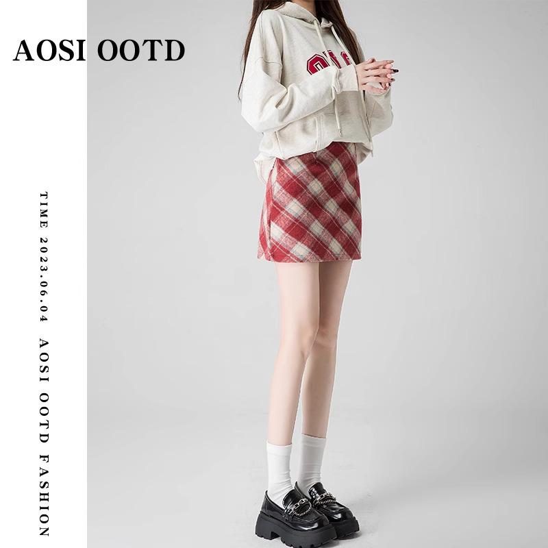 Elegant Red Plaid Wool Midi Skirt - Women s High Waist, Versatile A-line for Autumn/Winter 4XL
Elegant Red Plaid Wool Midi Skirt - Women s High Waist, Versatile A-line for Autumn/Winter 4XL