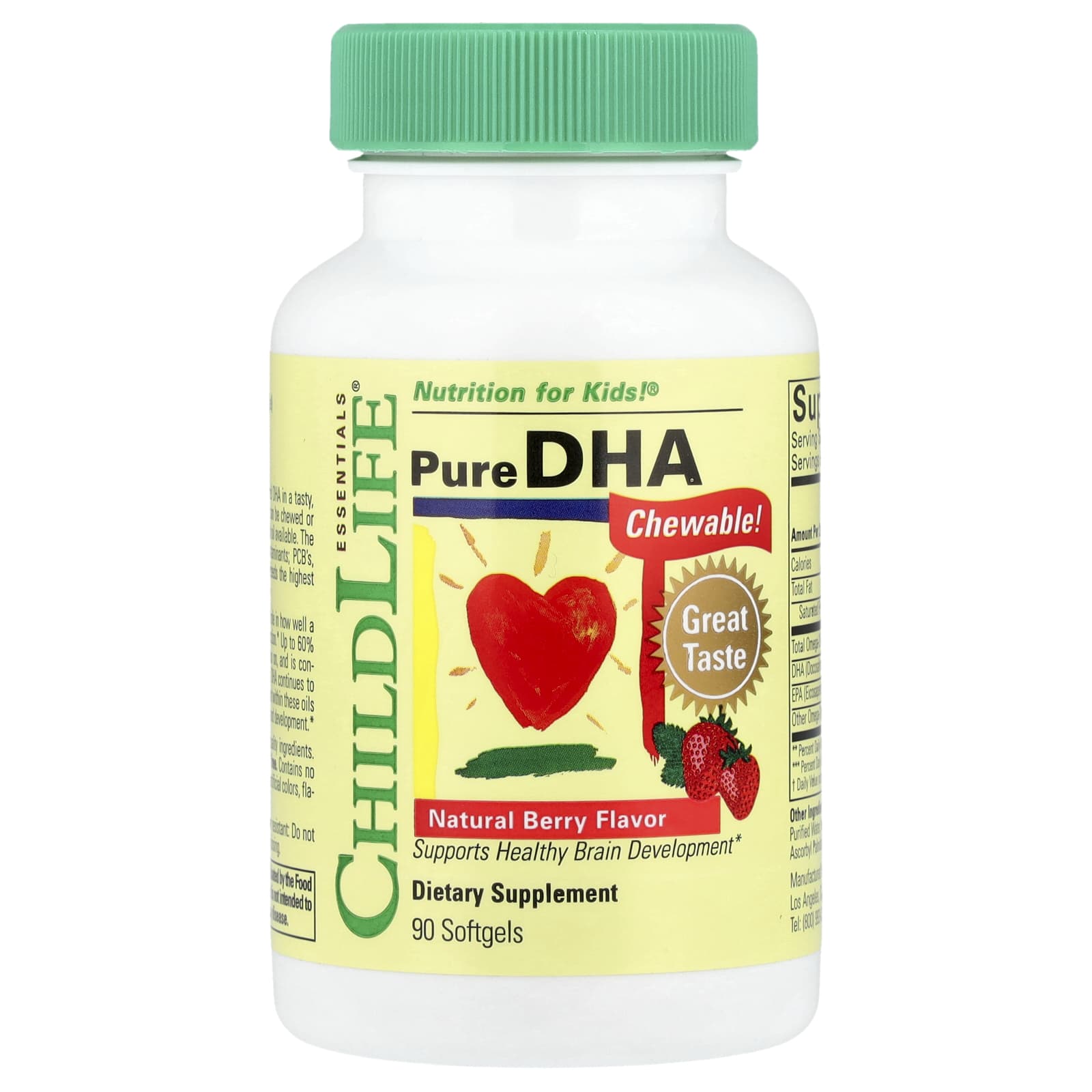 Pure Dha, Natural Berry Flavor, 90 Softgels
Pure Dha, Natural Berry Flavor, 90 Softgels