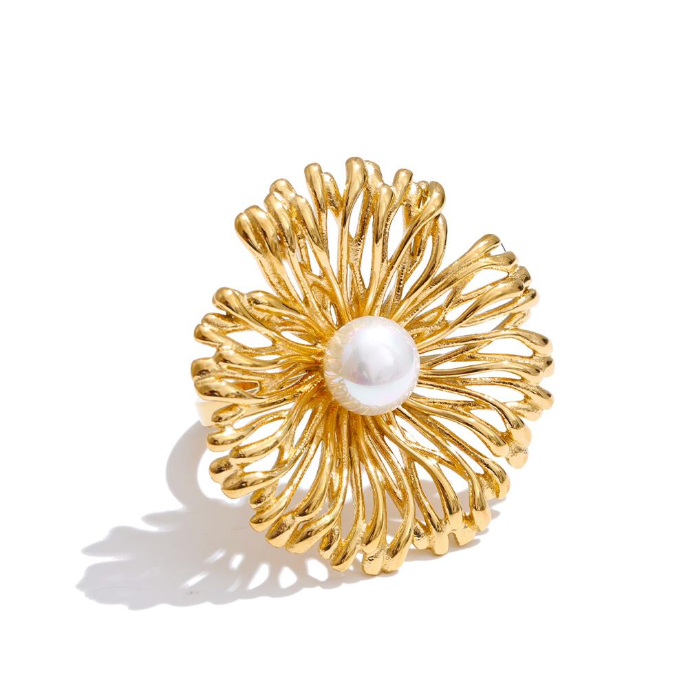 Yhpup Trendy Stainless Steel Pearl Flower Adjustable Ring Gold & Platinum Plated Stylish Unique Finger Jewelry Accessories Gift resizable
Yhpup Trendy Stainless Steel Pearl Flower Adjustable Ring Gold & Platinum Plated Stylish Unique Finger Jewelry Accessories Gift resizable