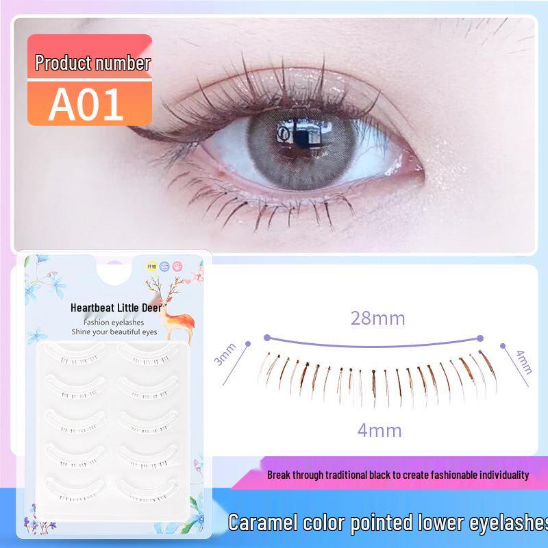 Caramel Color Pointed Lower Eyelashes - 5 Pair Pack: Natural Nude Makeup, Fine Half-Length A01 Brown 5 Pair Pack
Caramel Color Pointed Lower Eyelashes - 5 Pair Pack: Natural Nude Makeup, Fine Half-Length A01 Brown 5 Pair Pack