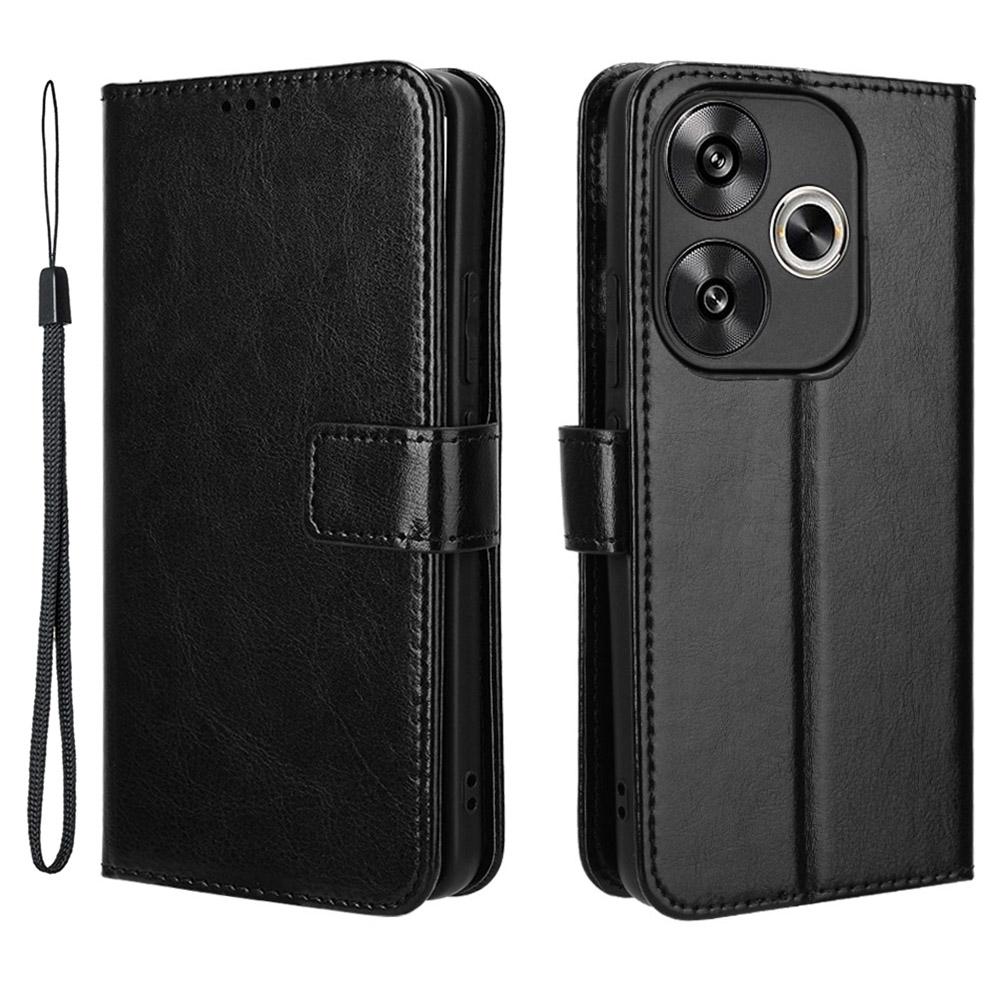 For Xiaomi Redmi Turbo 3 5G/Poco F6 5G Case with Wrist Strap Crazy Horse Texture Magnetic Clasp Phone Cover Black
For Xiaomi Redmi Turbo 3 5G/Poco F6 5G Case with Wrist Strap Crazy Horse Texture Magnetic Clasp Phone Cover Black