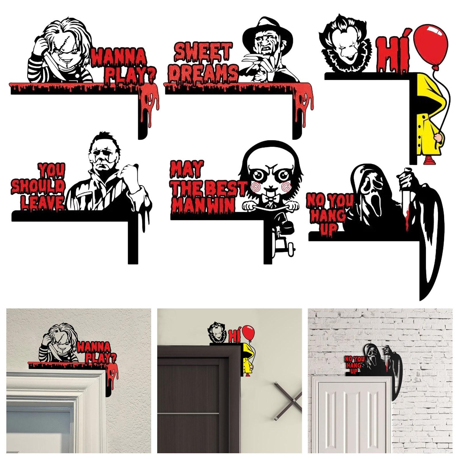 Украшение для угла двери на Хэллоуин, черная деревянная дверная рама, украшение на тему фильма ужасов на Хэллоуин, подходит для угла двери, угла окна
Украшение для угла двери на Хэллоуин, черная деревянная дверная рама, украшение на тему фильма ужасов на Хэллоуин, подходит для угла двери, угла окна