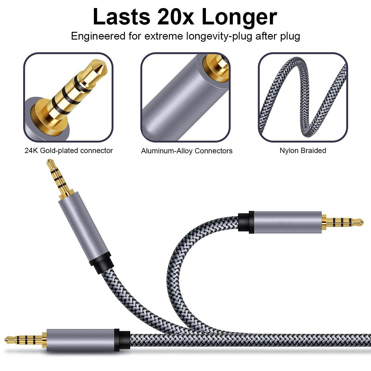 3m 3.5mm Male to Male Braided Audio Cable HiFi Stereo Aux TRRS Extension Cable for Microphone Speaker Headphone Type A
3m 3.5mm Male to Male Braided Audio Cable HiFi Stereo Aux TRRS Extension Cable for Microphone Speaker Headphone Type A