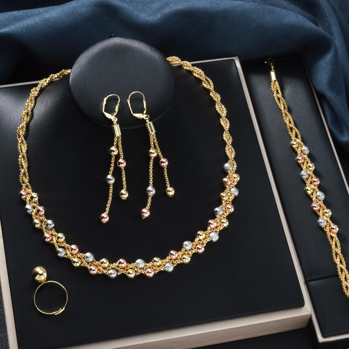 Pearl Pendant 4pcs Jewelry Set Colorful Beads Necklace Bracelet Earrings Ring Bridal Wedding Set Luxury Jewelry Accessories
Pearl Pendant 4pcs Jewelry Set Colorful Beads Necklace Bracelet Earrings Ring Bridal Wedding Set Luxury Jewelry Accessories