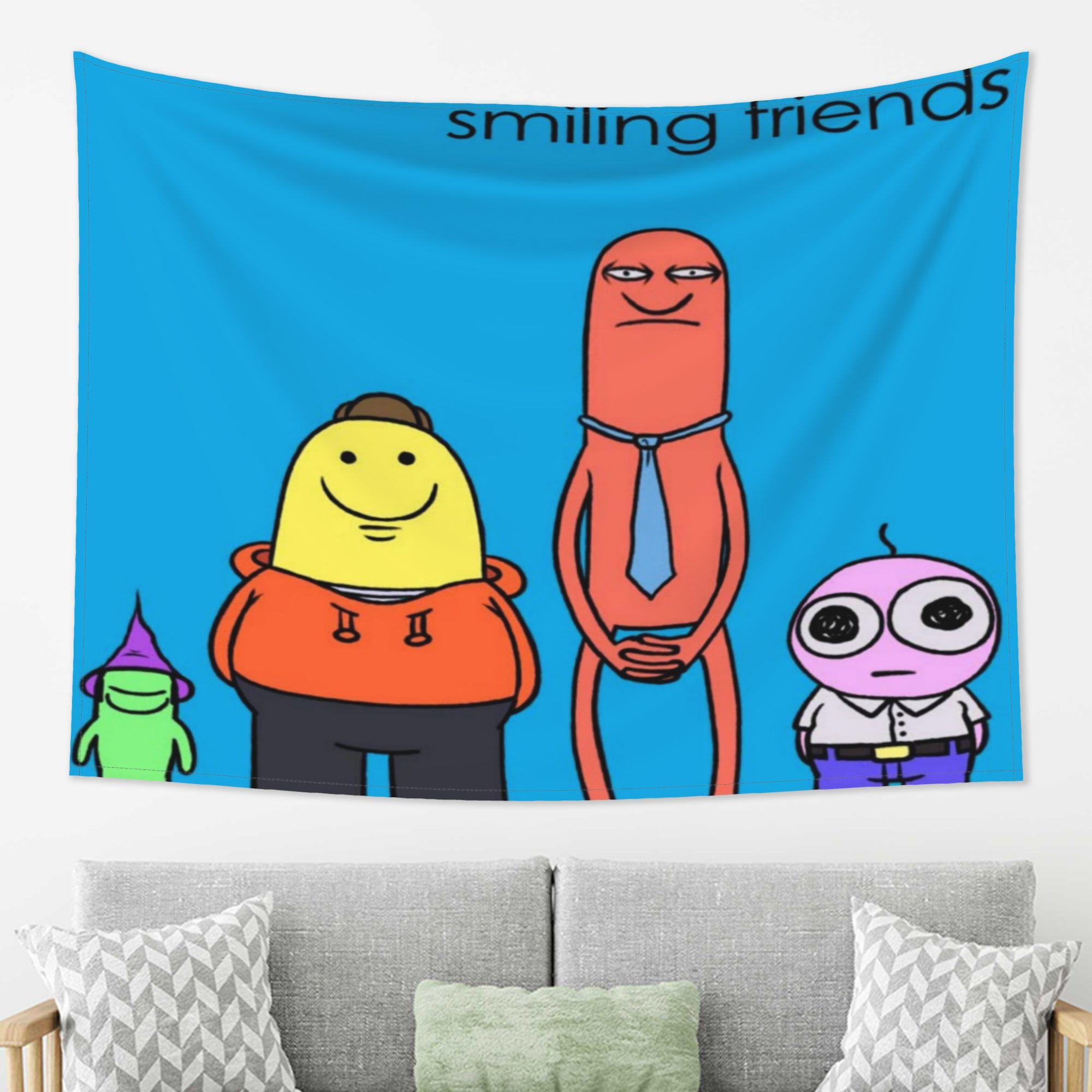 Smiling Friends Style Tapestry Suitable for Studio Holiday Courtyard and Ceiling DecorThose Who Love Black Humorand AbsurdComedy 74x94cm(29x37in)
Smiling Friends Style Tapestry Suitable for Studio Holiday Courtyard and Ceiling DecorThose Who Love Black Humorand AbsurdComedy 74x94cm(29x37in)