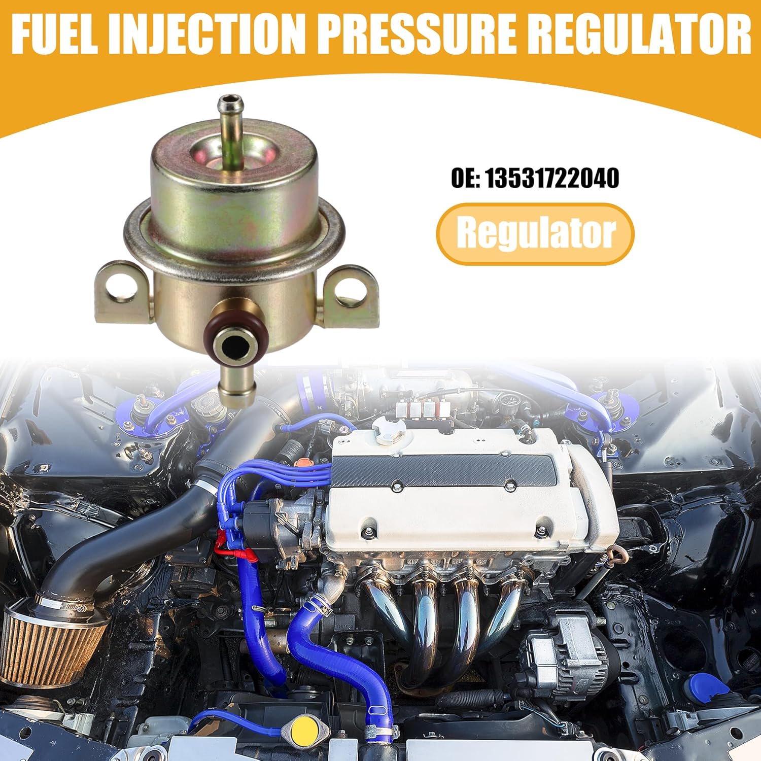Fuel Injection Pressure Regulator No.13531722040 - Car Fuel Pressure Regulator - for BMW 325i 1987-1993 Metal Bronze Tone - 1 Pc
Fuel Injection Pressure Regulator No.13531722040 - Car Fuel Pressure Regulator - for BMW 325i 1987-1993 Metal Bronze Tone - 1 Pc
