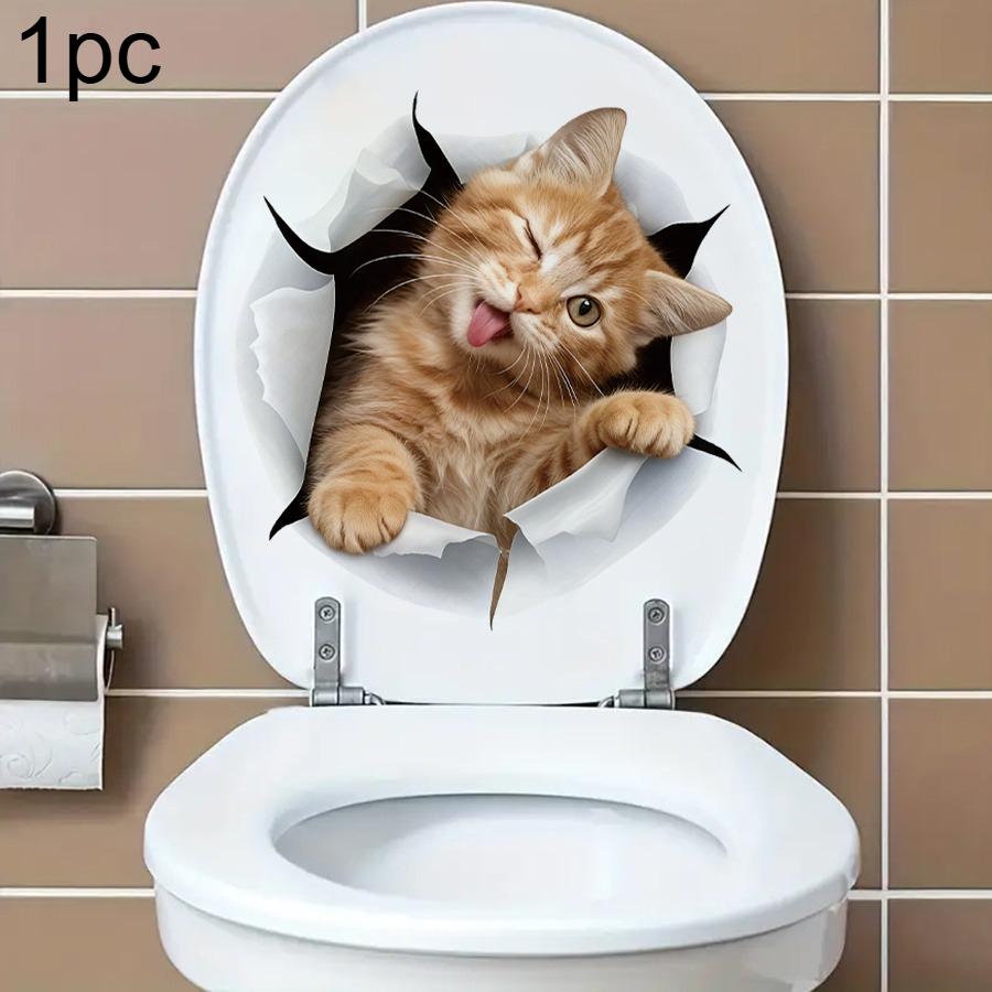 1pc 2DFlat Realistic Kitten Toilet Sticker Mischievous Wink Tongue Removable Vinyl Decal Bathroom Sticker Decoration Accessories
1pc 2DFlat Realistic Kitten Toilet Sticker Mischievous Wink Tongue Removable Vinyl Decal Bathroom Sticker Decoration Accessories