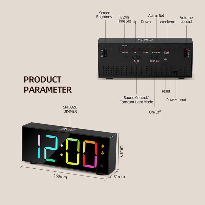 1pcRGB multifunctional mirror electronic alarm clock, voice control/snooze/weekend mode color digital display;Tapy-c plug-in use белый
1pcRGB multifunctional mirror electronic alarm clock, voice control/snooze/weekend mode color digital display;Tapy-c plug-in use белый