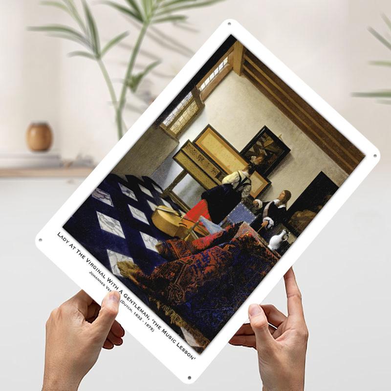 The Music Lesson By Vermeer Poster Customized Wall Art Vintage Metal Signs Retro Tin Plaque for Man Cave Garage Decorations Home 20x30cm(7.8x11.8inch)
The Music Lesson By Vermeer Poster Customized Wall Art Vintage Metal Signs Retro Tin Plaque for Man Cave Garage Decorations Home 20x30cm(7.8x11.8inch)