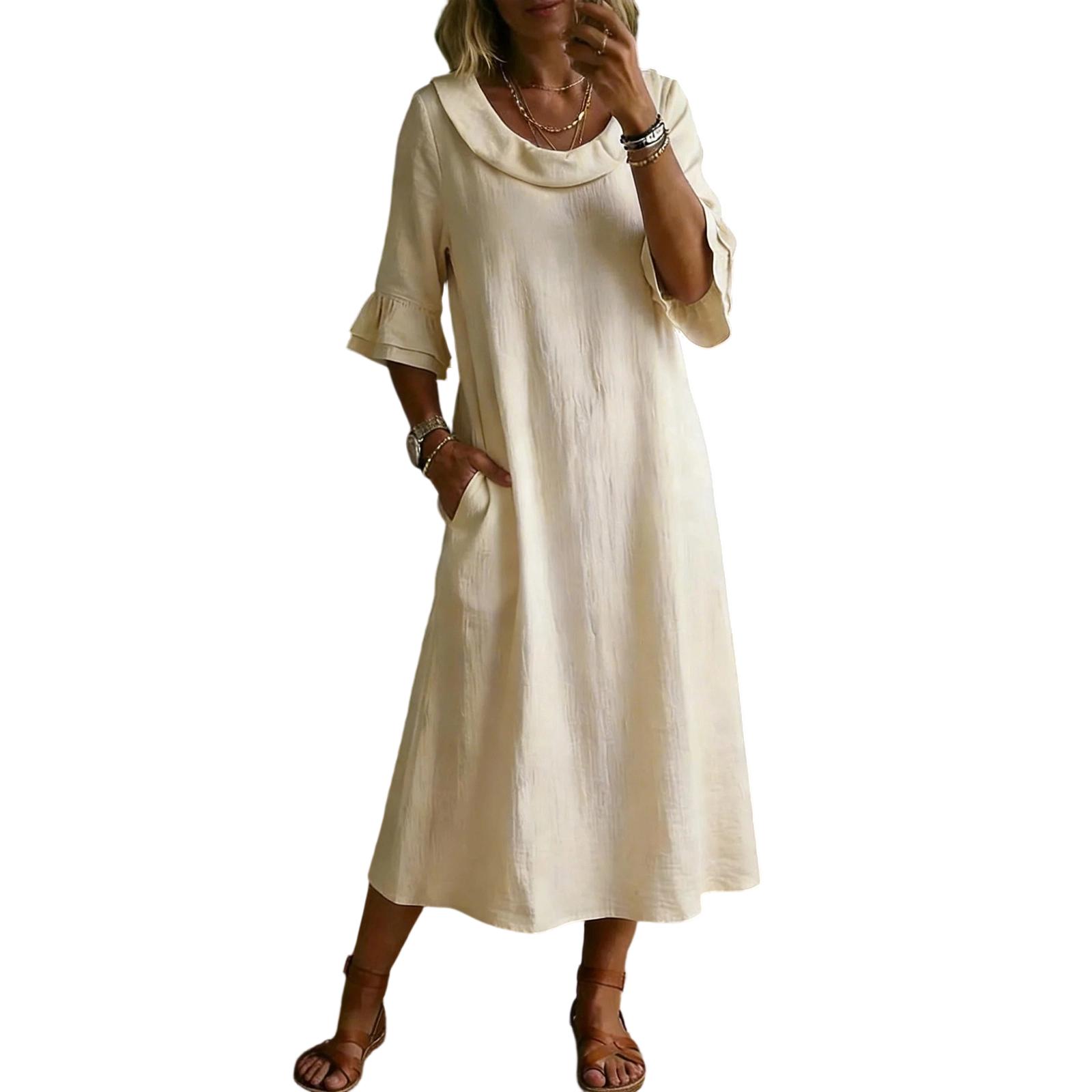Women Summer Casual Elegant Fashion Cotton Dress Sleeveless Lightweight Comfortable Fit Flared Hem Midi Length L бежевый
Women Summer Casual Elegant Fashion Cotton Dress Sleeveless Lightweight Comfortable Fit Flared Hem Midi Length L бежевый