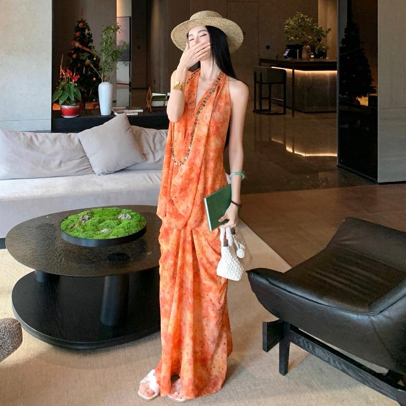High-end Printing Neck-hanging Thin Dress High-end Design Lazy Women s Summer Vacation Dress Beach Dress S
High-end Printing Neck-hanging Thin Dress High-end Design Lazy Women s Summer Vacation Dress Beach Dress S