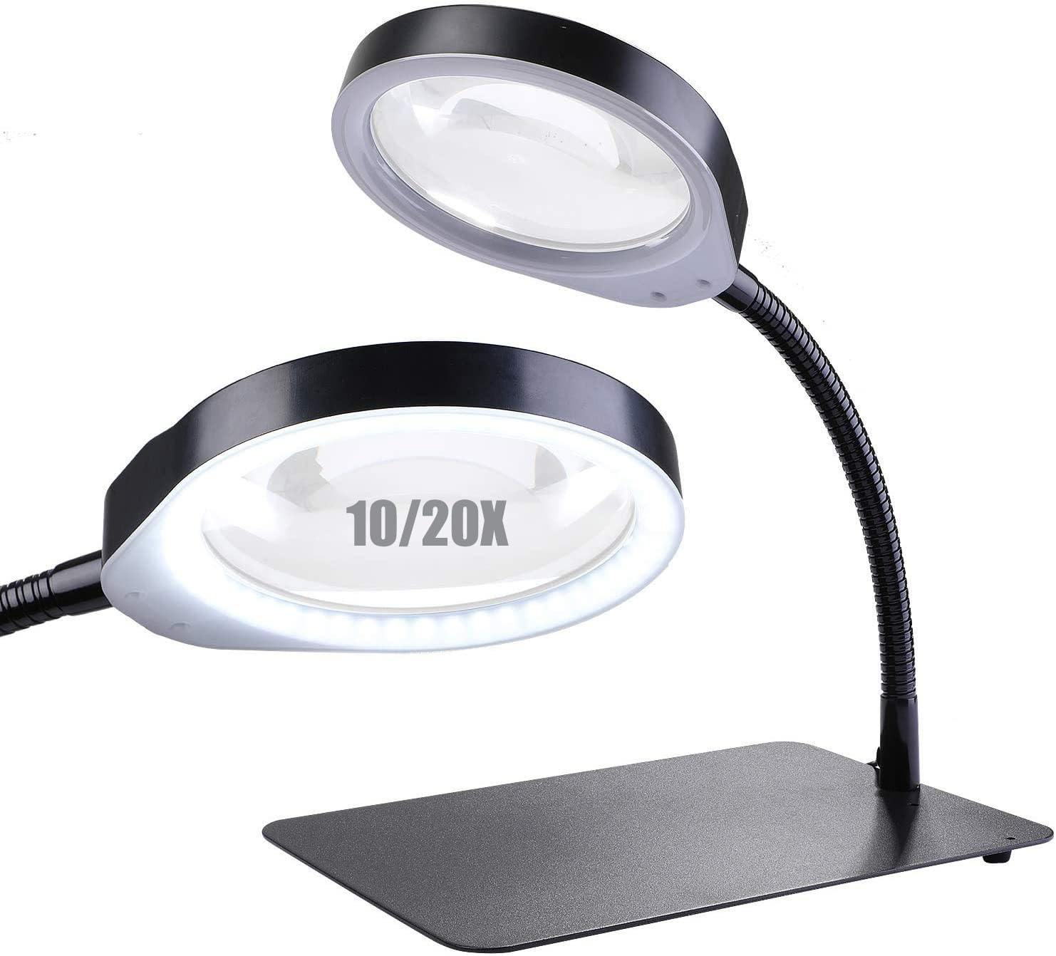 QaaJaa Stand Magnifier Light Loupe Tabletop with Light Equipped with Magnification Magnifier Optical Glass Lens Foldable Angle Adjustable Stepless чорний
QaaJaa Stand Magnifier Light Loupe Tabletop with Light Equipped with Magnification Magnifier Optical Glass Lens Foldable Angle Adjustable Stepless чорний