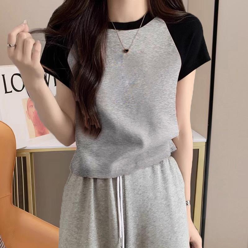 GMXIA Хлопковая пустая версия, летняя контрастная цветовая облегающая короткая футболка с короткими плечами, женская футболка с короткими рукавами, топ-тренд XL серый
GMXIA Хлопковая пустая версия, летняя контрастная цветовая облегающая короткая футболка с короткими плечами, женская футболка с короткими рукавами, топ-тренд XL серый