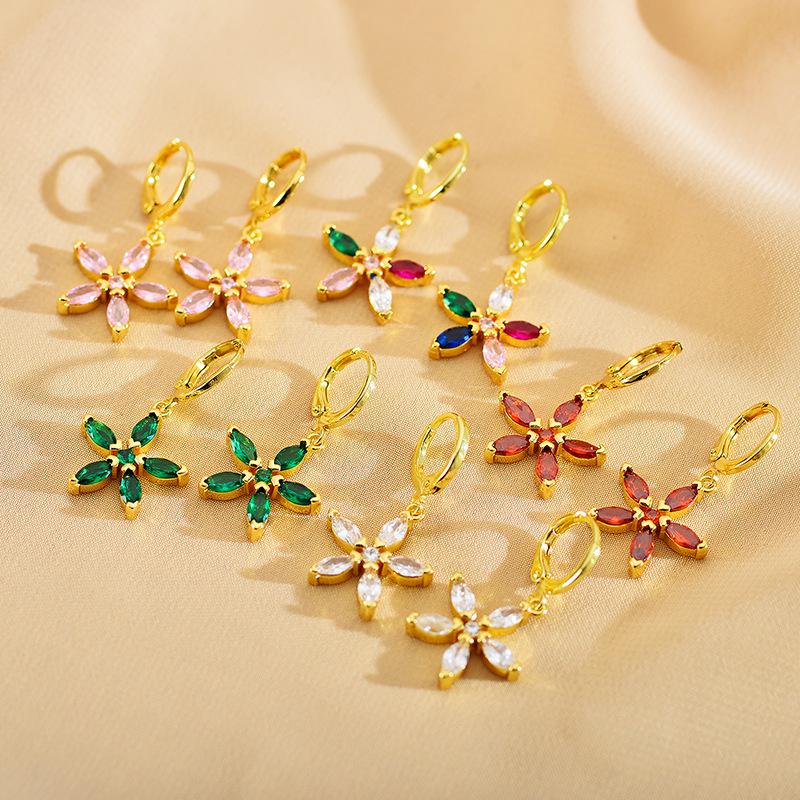 European & American Zircon Flower Copper Stud Earrings - Simple, Chic, Lightweight Luxury with Five-Petal Design розовый
European & American Zircon Flower Copper Stud Earrings - Simple, Chic, Lightweight Luxury with Five-Petal Design розовый