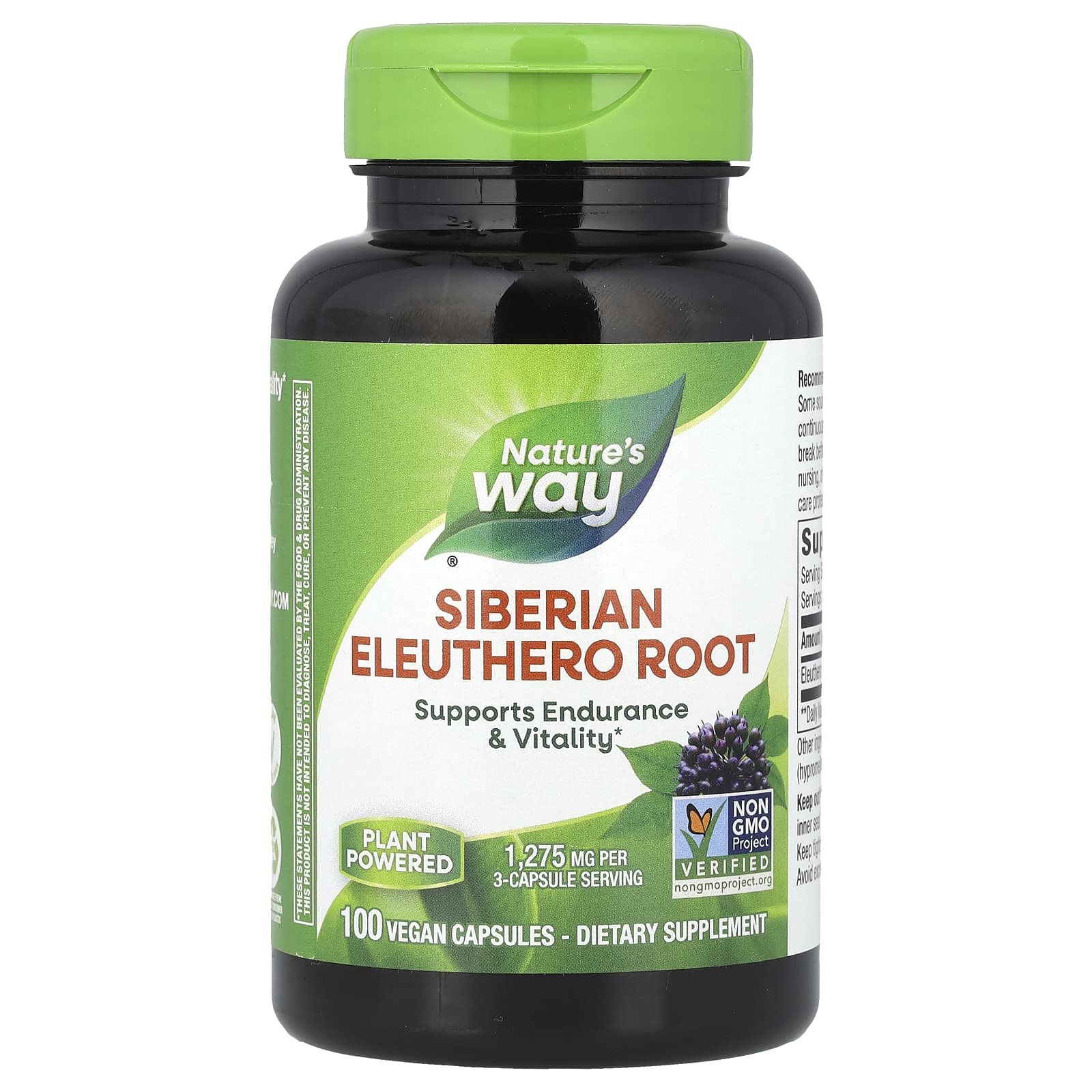 Nature S Way, Siberian Eleutherococcus Root, 1,275Mg, 100 Veggie Caps (425Mg per Capsule) 
Nature S Way, Siberian Eleutherococcus Root, 1,275Mg, 100 Veggie Caps (425Mg per Capsule)