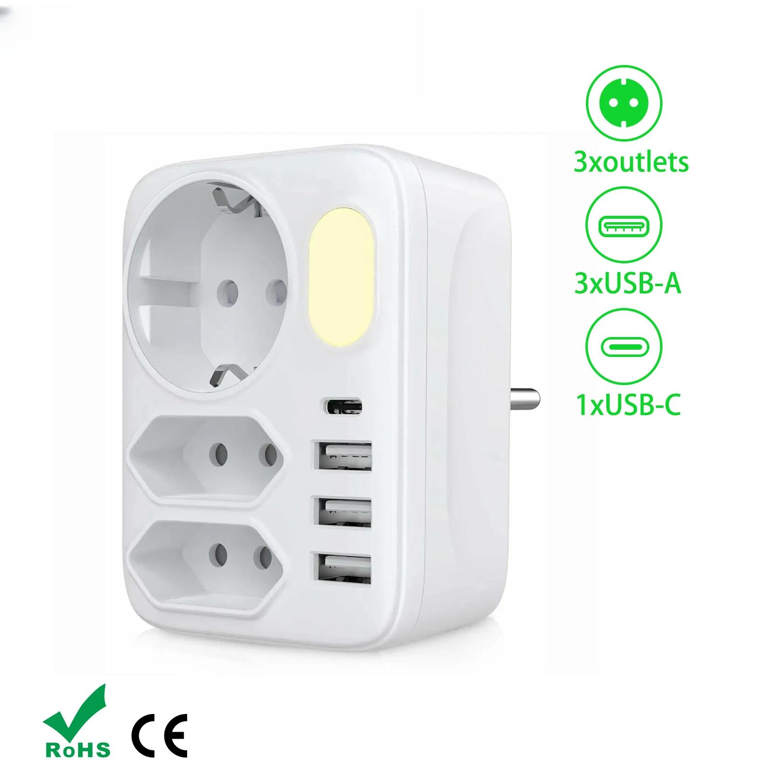 EU Conversion Plug Wall Socket Extender with 3 USB A+Type C Charging Port Germany Spain mulit Outlet Power Adapter for home 250V&EU Plug&3 білий
EU Conversion Plug Wall Socket Extender with 3 USB A+Type C Charging Port Germany Spain mulit Outlet Power Adapter for home 250V&EU Plug&3 білий