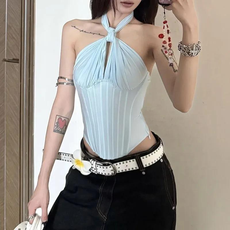 Women s Halter Neck Twist Crop Top Sleeveless Slim Fit Y2K Style Streetwear Camisole S синий
Women s Halter Neck Twist Crop Top Sleeveless Slim Fit Y2K Style Streetwear Camisole S синий