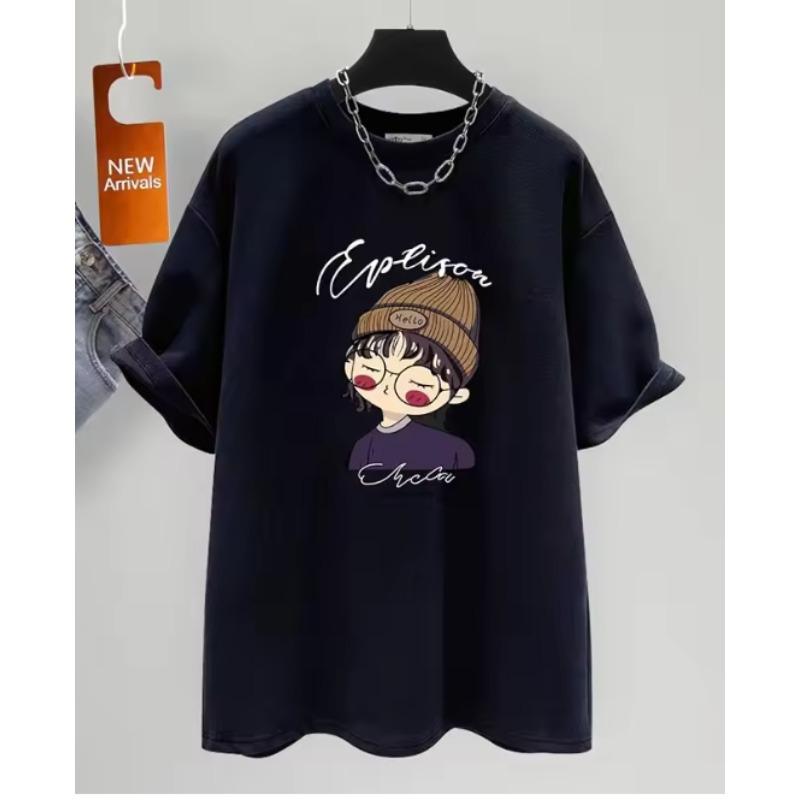Womens Clothing Fashion Allmatch Pure Cotton Short Sleeve Tshirt Summer New Casual Loose Hat Girl Print Top Tee Lady Pullover 4XL
Womens Clothing Fashion Allmatch Pure Cotton Short Sleeve Tshirt Summer New Casual Loose Hat Girl Print Top Tee Lady Pullover 4XL