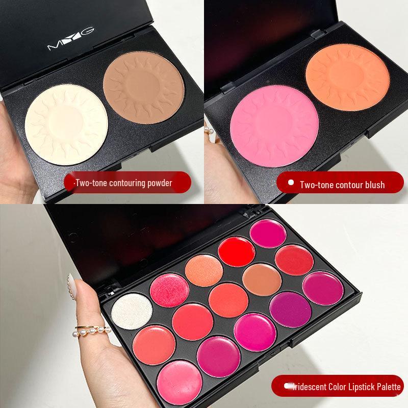 MYG Makeup Artist Dual-Color Blush & 15-Shade Lipstick Palette with 3D Contour, Highlight, and Shadow – Studio Beginner Set
MYG Makeup Artist Dual-Color Blush & 15-Shade Lipstick Palette with 3D Contour, Highlight, and Shadow – Studio Beginner Set