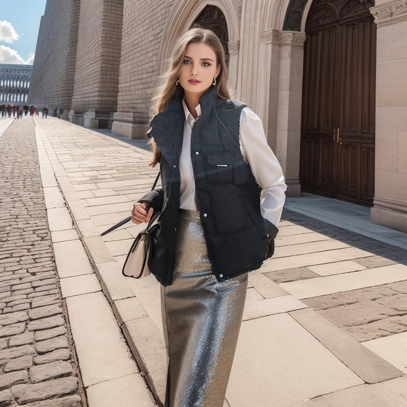 2024 autumn and winter new cotton vest women s short loose stand-up collar with vest cotton vest vest women s coat M чёрный
2024 autumn and winter new cotton vest women s short loose stand-up collar with vest cotton vest vest women s coat M чёрный