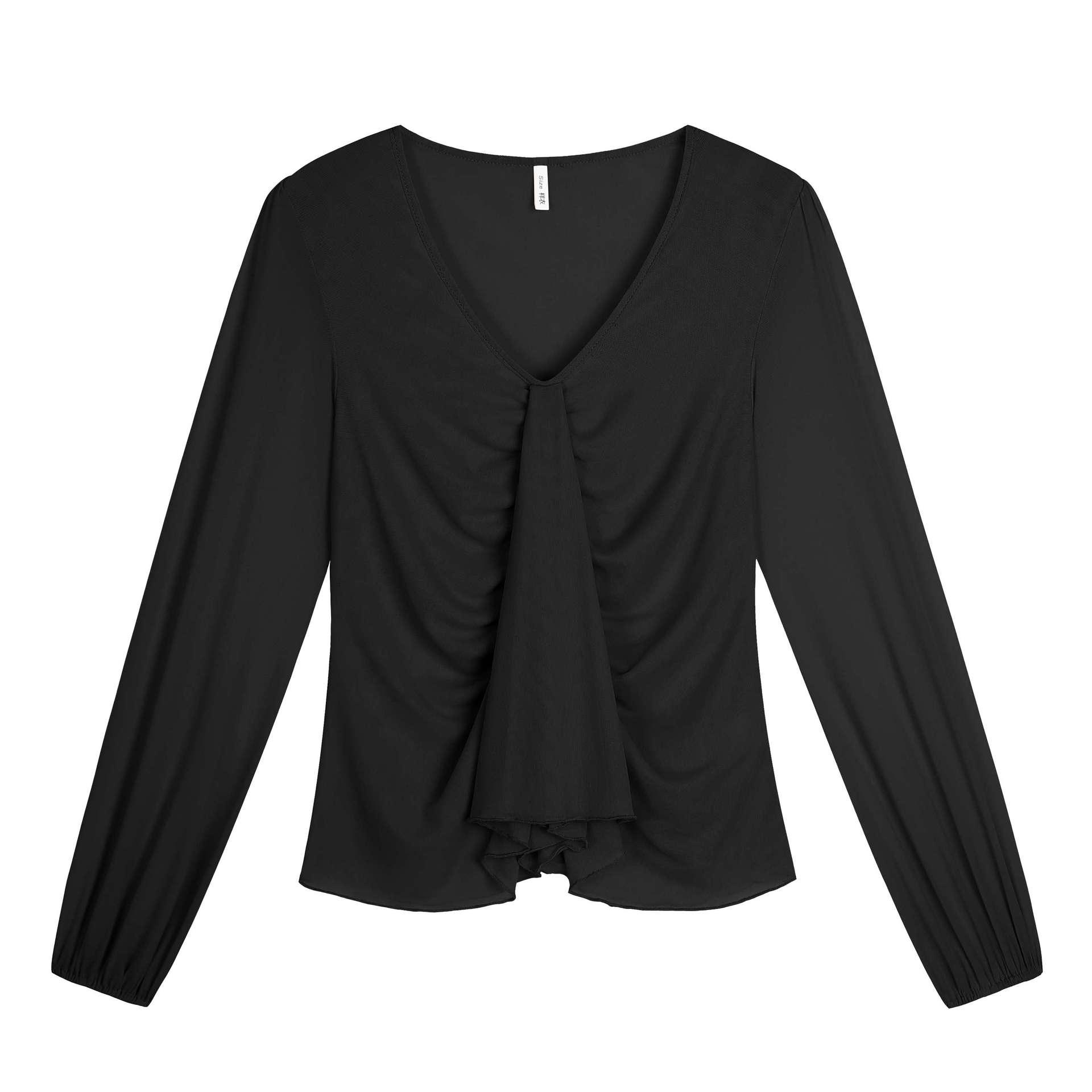 Pleated V-Neck Long Sleeve Slimming Plus Size Top Blouse for Women 5XL (recommended for 200-220 jin) чорний
Pleated V-Neck Long Sleeve Slimming Plus Size Top Blouse for Women 5XL (recommended for 200-220 jin) чорний