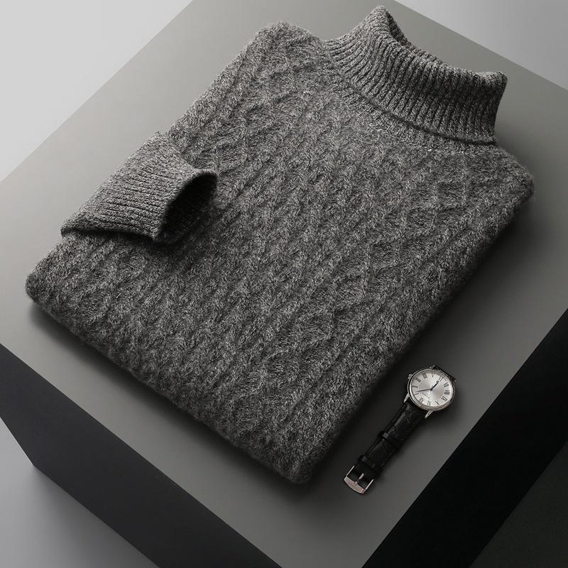 Мужской свитер из чистой шерсти с высоким воротником-стойкой - Осенне-зимний деловой повседневный вязаный базовый слой M
Мужской свитер из чистой шерсти с высоким воротником-стойкой - Осенне-зимний деловой повседневный вязаный базовый слой M