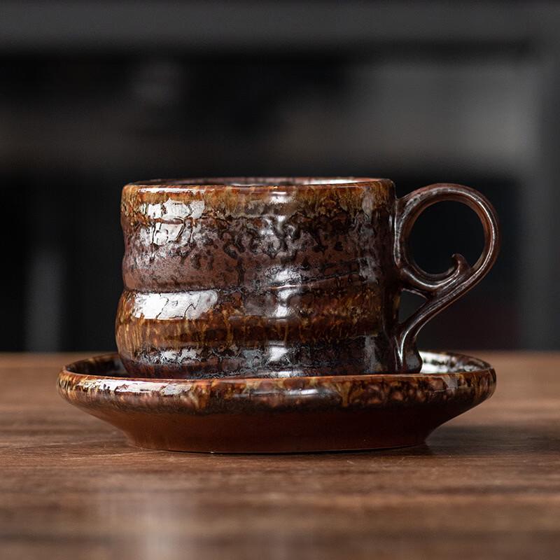 OLOEY Hand-pinched Retro Ceramic Coffee Mug & Saucer Set
OLOEY Hand-pinched Retro Ceramic Coffee Mug & Saucer Set