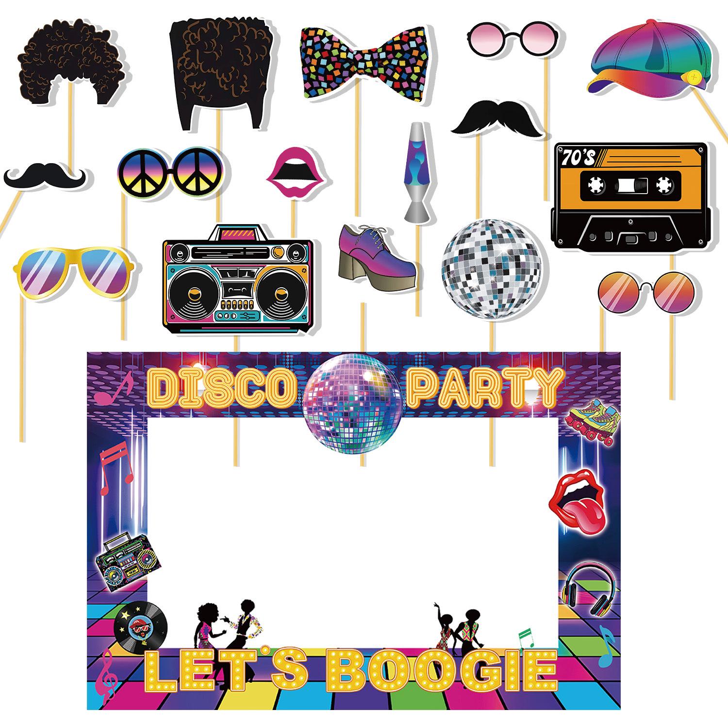 70s Theme Party Photo Booth Props Set
70s Theme Party Photo Booth Props Set