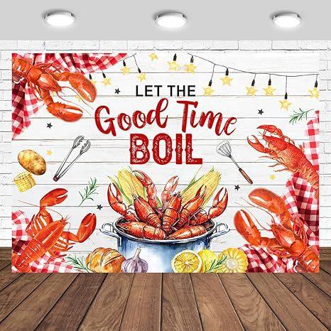 Crayfish Boiled Party Background Banner Make a Good Time Boiled Seafood Family Birthday Party 95*75cm
Crayfish Boiled Party Background Banner Make a Good Time Boiled Seafood Family Birthday Party 95*75cm
