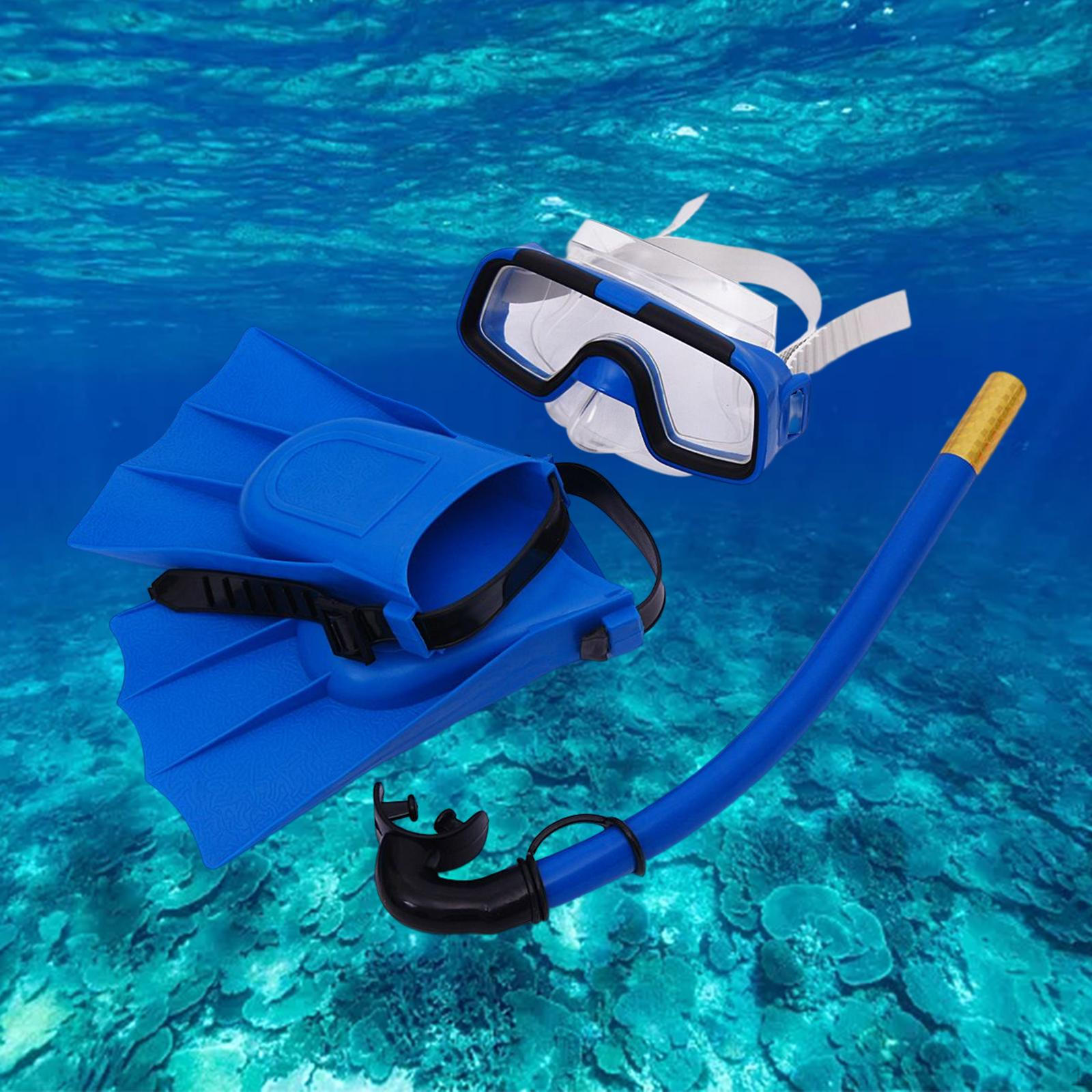 Snorkel Set Goggles Flippers for Pool Dive Boys Water Sports Blue
Snorkel Set Goggles Flippers for Pool Dive Boys Water Sports Blue