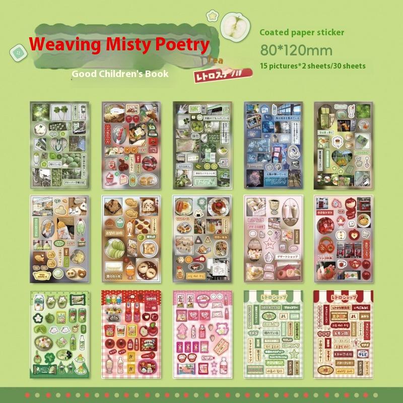 30 листов Каваи Японский стиль Сёва Кухня Десерт Глиттерная Пленка Наклейки Книга Сделай сам Ручная работа Скрапбук Эстетичные Канцелярские товары
30 листов Каваи Японский стиль Сёва Кухня Десерт Глиттерная Пленка Наклейки Книга Сделай сам Ручная работа Скрапбук Эстетичные Канцелярские товары