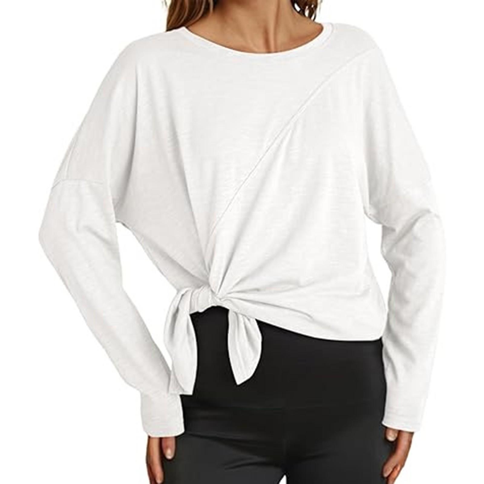 Женская футболка, Однотонная, Круглый вырез, Длинный рукав, Необычная застежка на пуговицы, Топ с подолом XXL белый
Женская футболка, Однотонная, Круглый вырез, Длинный рукав, Необычная застежка на пуговицы, Топ с подолом XXL белый