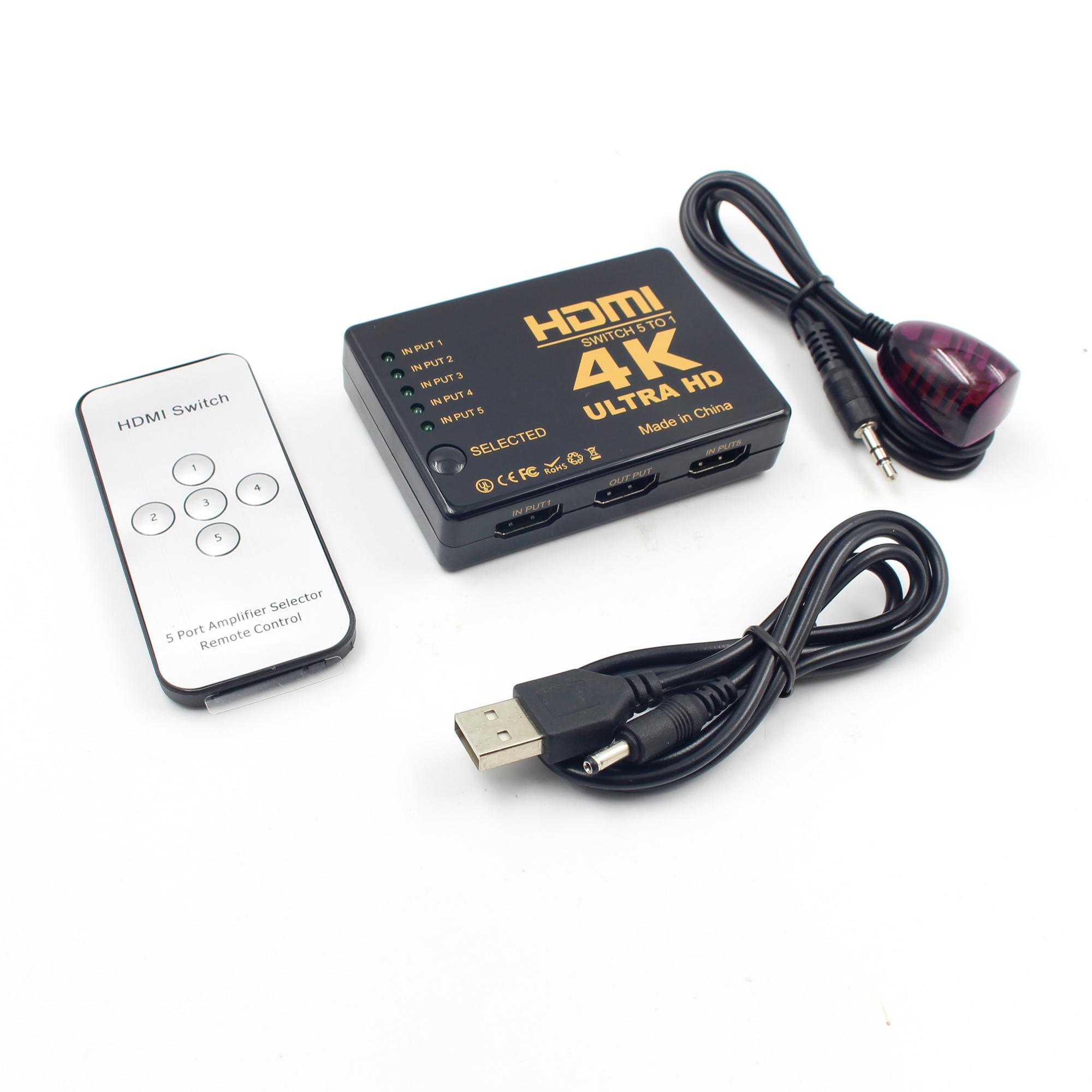 5-Port 4K 3D HDMI Switcher Switch Selector Splitter Hub IR Remote HDTV 1080P As Shown A
5-Port 4K 3D HDMI Switcher Switch Selector Splitter Hub IR Remote HDTV 1080P As Shown A