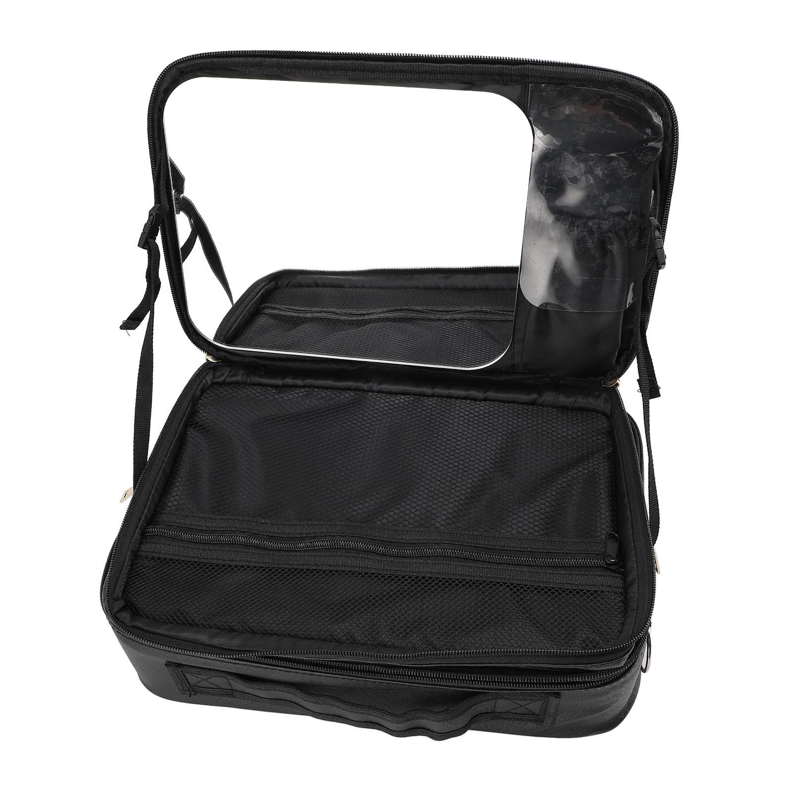 Дорожная косметичка из искусственной кожи с зеркалом, большая вместимость, портативный органайзер для косметики
Дорожная косметичка из искусственной кожи с зеркалом, большая вместимость, портативный органайзер для косметики