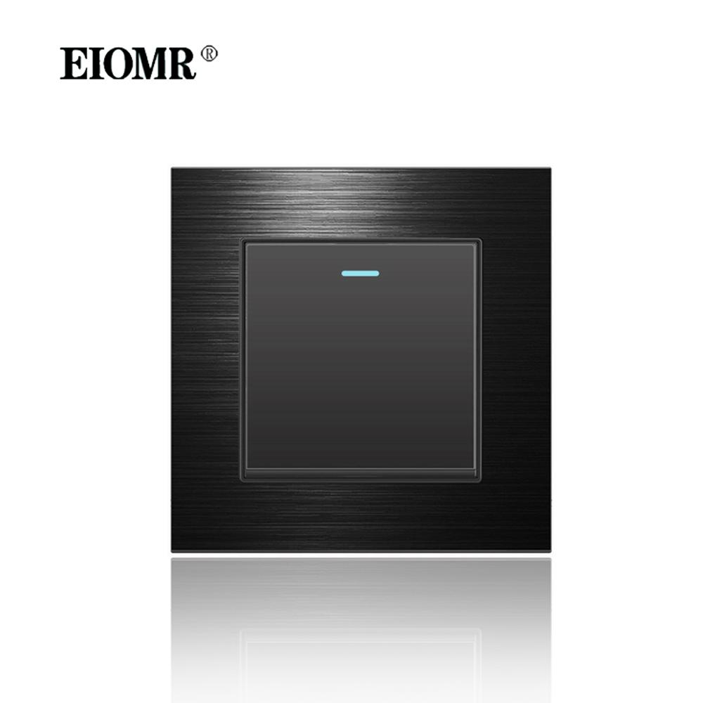 EIOMR 16A EU Standard Electrical Socket Switch Combination 86mm and 146mm Black Aluminum Brushed Panel Outlet for Home Appliance 1Gang 1Way Switch
EIOMR 16A EU Standard Electrical Socket Switch Combination 86mm and 146mm Black Aluminum Brushed Panel Outlet for Home Appliance 1Gang 1Way Switch