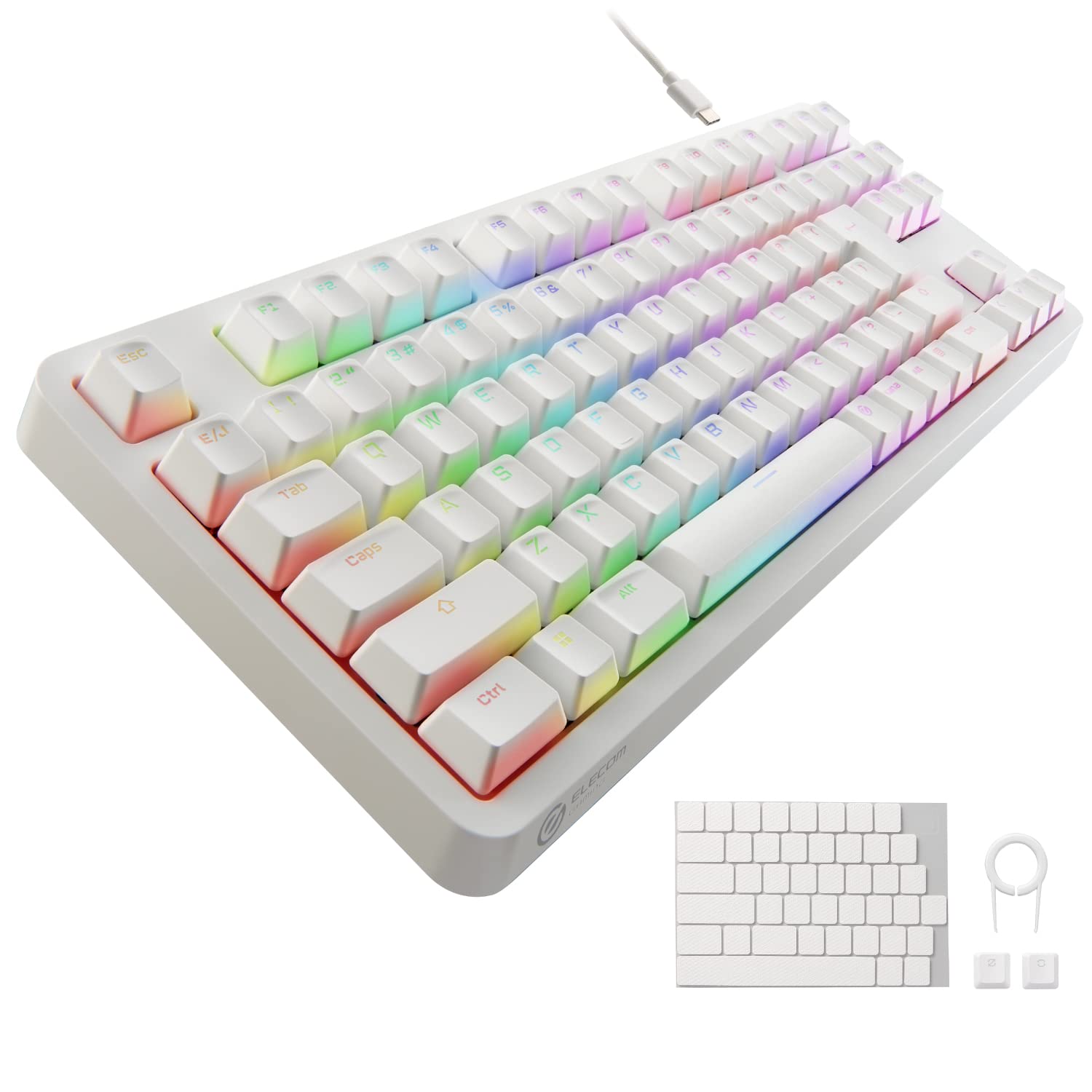ELECOM Gaming Keyboard VK310S Wired RGB Tenkeyless Mechanical Neo Clutch Keycap Silver Axis Speed Linear USB Port Equipped White V-custom TK-VK310SWH білий
ELECOM Gaming Keyboard VK310S Wired RGB Tenkeyless Mechanical Neo Clutch Keycap Silver Axis Speed Linear USB Port Equipped White V-custom TK-VK310SWH білий