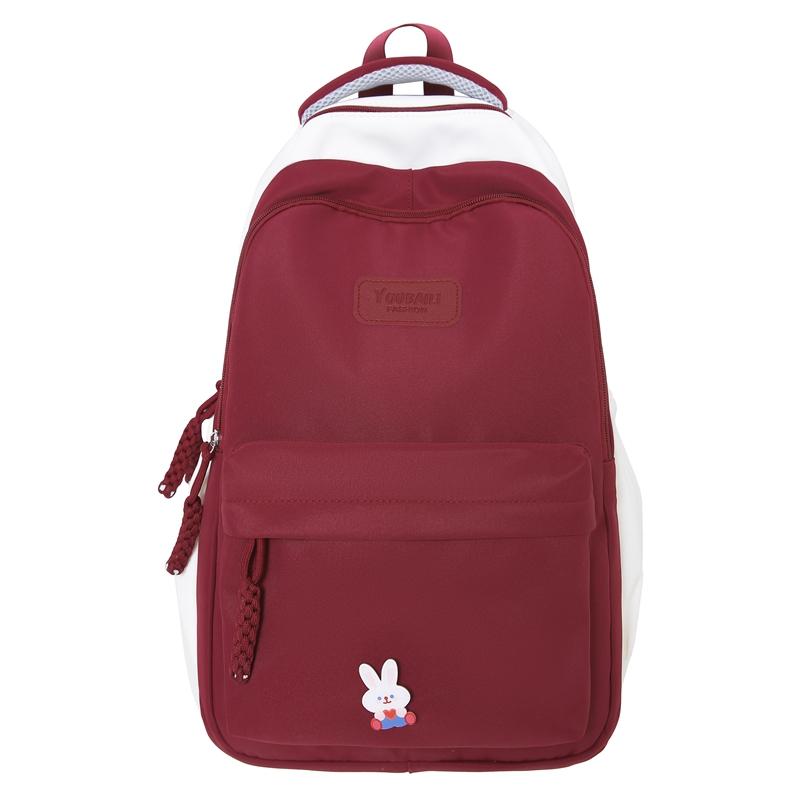 Женский цветной рюкзак, студенческий школьный рюкзак, контрастный цвет, рюкзак большой емкости красный