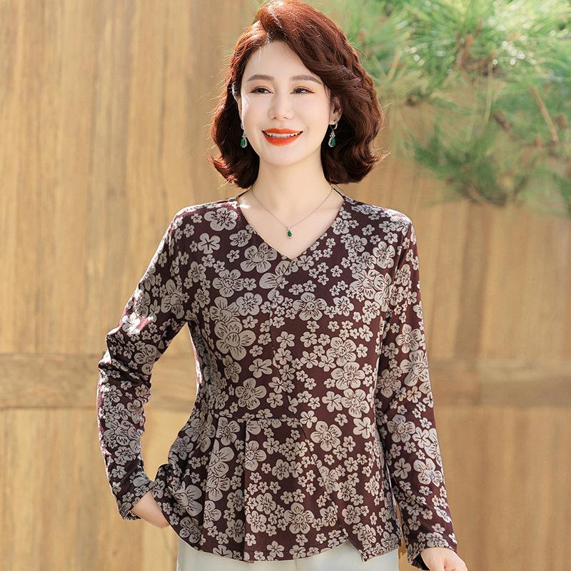 Fashionable Floral V-Neck Blouse for Middle-aged Women - Long-Sleeved Spring Top XL 90-110 lbs
Fashionable Floral V-Neck Blouse for Middle-aged Women - Long-Sleeved Spring Top XL 90-110 lbs