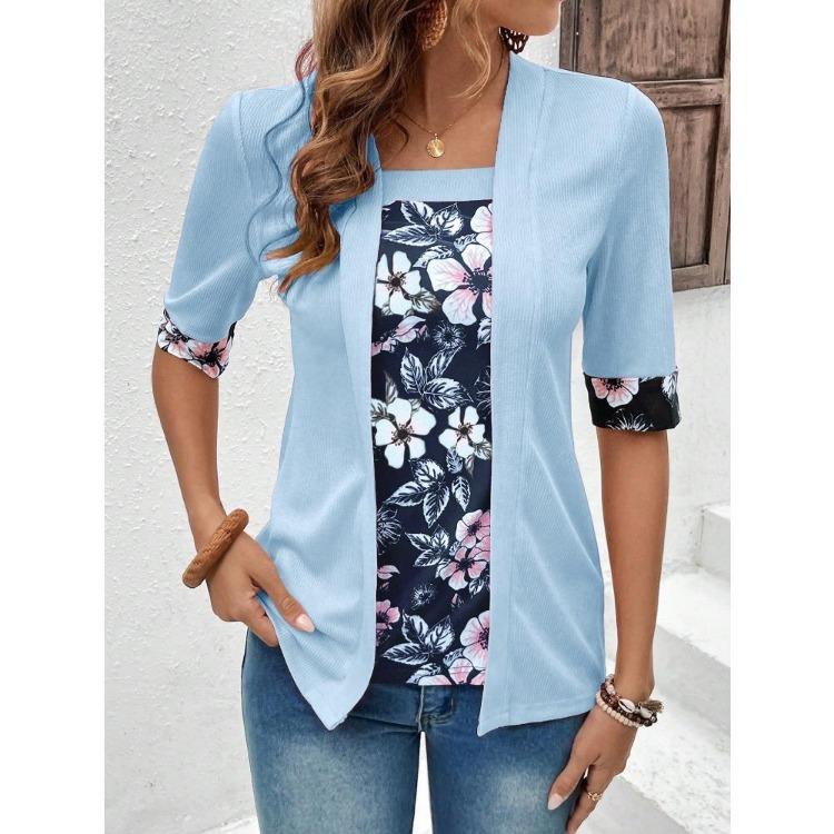 Vintage Women s T-Shirt Summer Autumn Fake Two Piece Printed Top Five Quarter Sleeve S
Vintage Women s T-Shirt Summer Autumn Fake Two Piece Printed Top Five Quarter Sleeve S