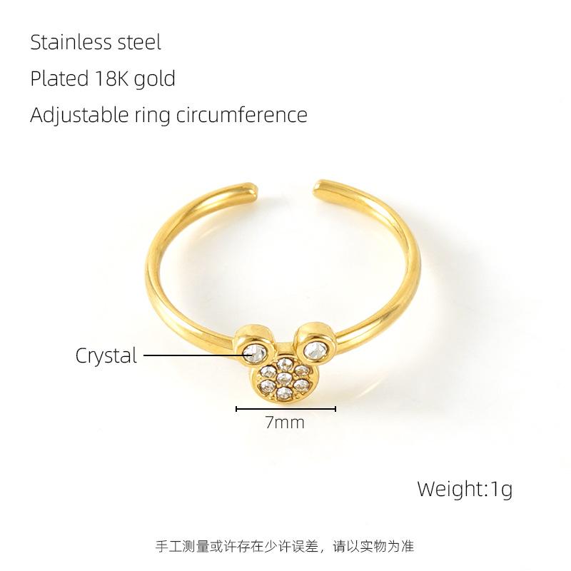 Кольцо Source из 18-каратного золота с нержавеющей сталью «Микки» с регулируемым бриллиантом для женщин Opening adjustable золотой
Кольцо Source из 18-каратного золота с нержавеющей сталью «Микки» с регулируемым бриллиантом для женщин Opening adjustable золотой